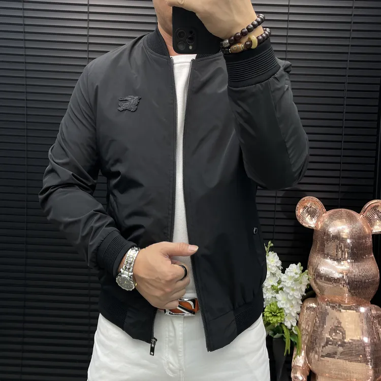 男士秋季新品798时尚潮流夹克外套保暖修身百搭棒球领帅气