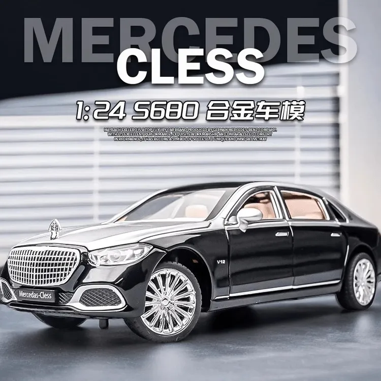 国产升级1:24奔驰迈巴赫S680仿真合金车模型车模型1:24合金仿真