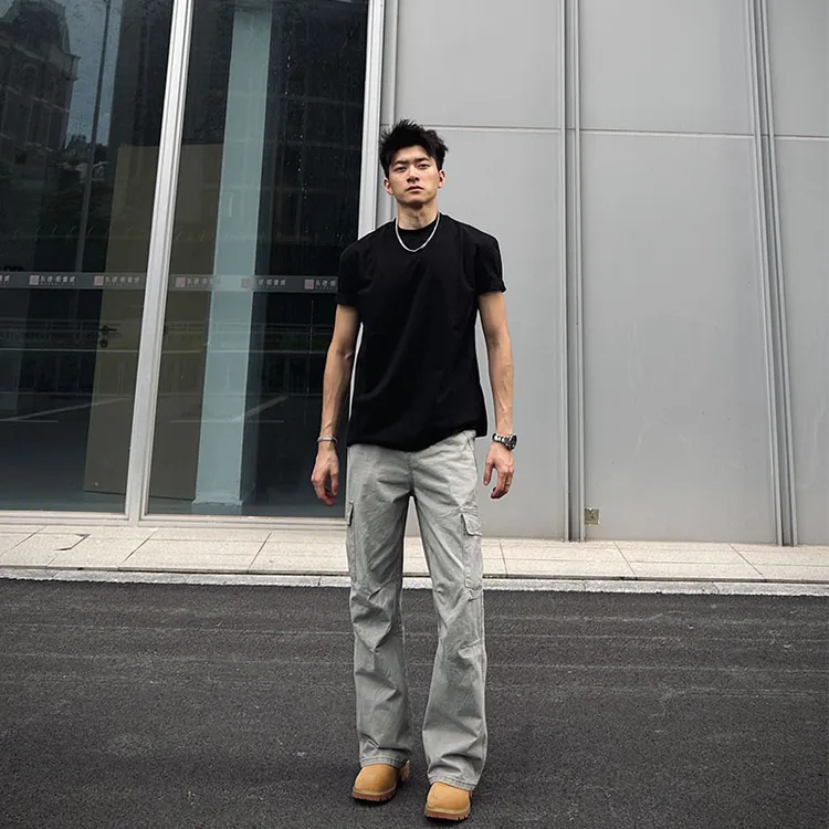 秋季新款美式复古工装休闲裤潮流高级感cleanfit多口袋宽松直筒裤