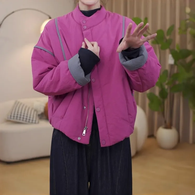 时尚百搭立领棉衣外套女2025秋冬季新款洋气宽松显瘦保暖短款棉服