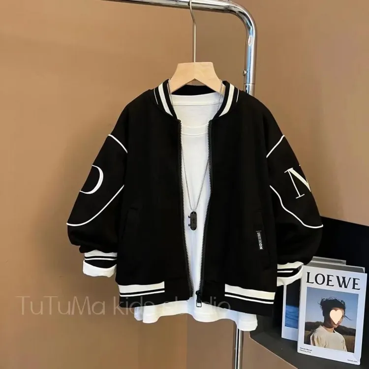 男童棒球服外套春秋款洋气儿童运动休闲上衣夹克拉链衫帅气潮