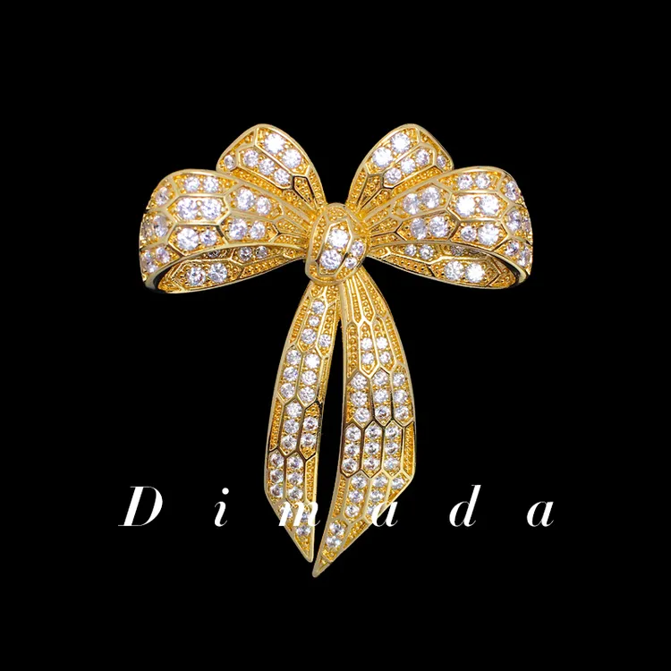 合金胸针 d1318日韩简约丝带蝴蝶结胸针高档女胸花西装别针配饰