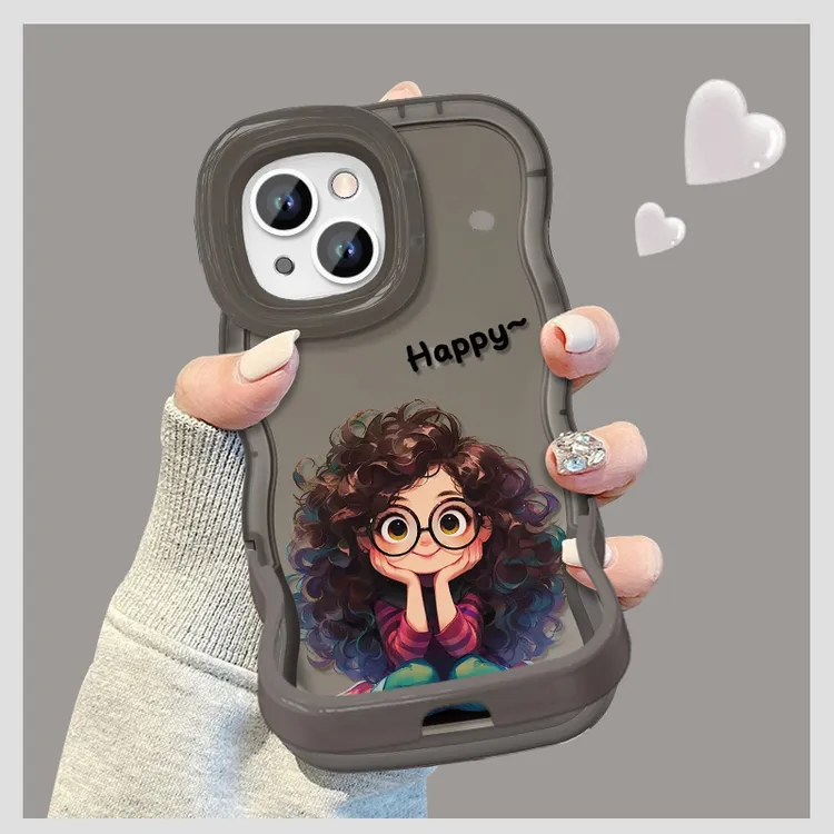 眼镜女孩适用苹果vivo华为oppo小米iPhone16板凳双支架手机壳