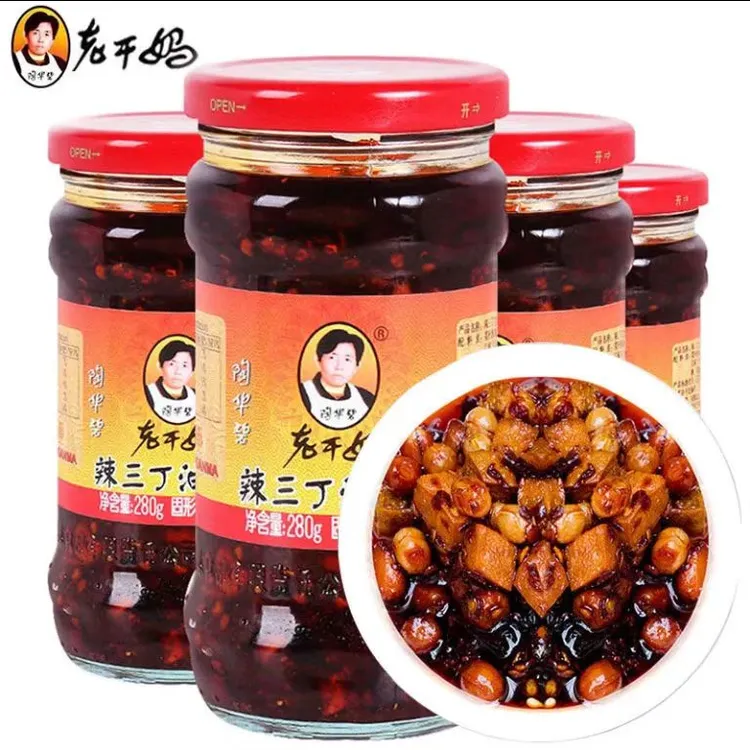 老干妈辣三丁280g贵州特产油辣椒花生辣酱拌饭酱下饭拌面酱