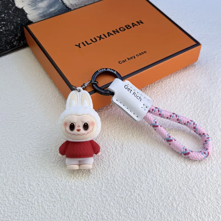 labubu包包挂件可爱卡通儿童玩具情侣拉布布包包摆件钥匙扣娃娃