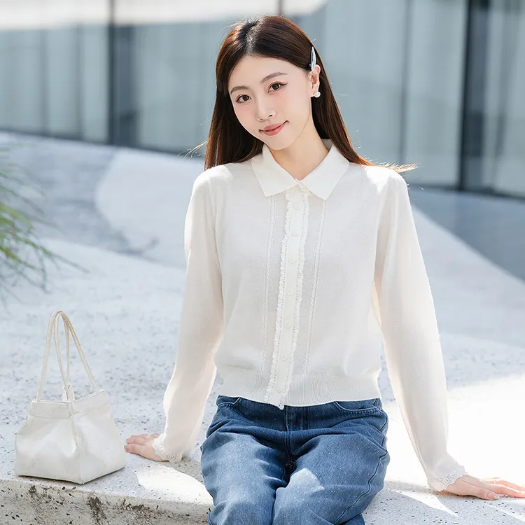 【舒软针织衫】羊毛开衫甜美毛衣外套DOUBLOVE贝爱2025秋季新款