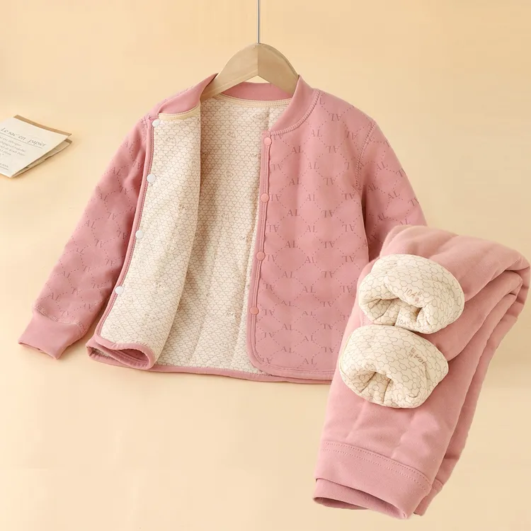 保暖棉服运动棉袄极简风男童立领冬装暗花男女童加厚时尚校服神器