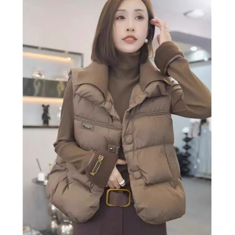 《欧洲站》假两件·精致翻领·外套 秋冬新款马甲女