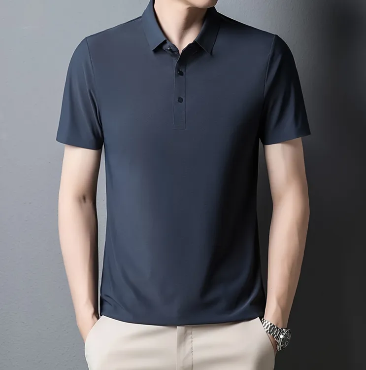 利郎精选商务休闲男士冰丝POLO衫速干夏季中年时尚翻领短袖t恤