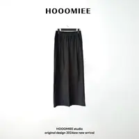 Hooomiee港风纯色凉感时尚气质女士休闲裤20253A55