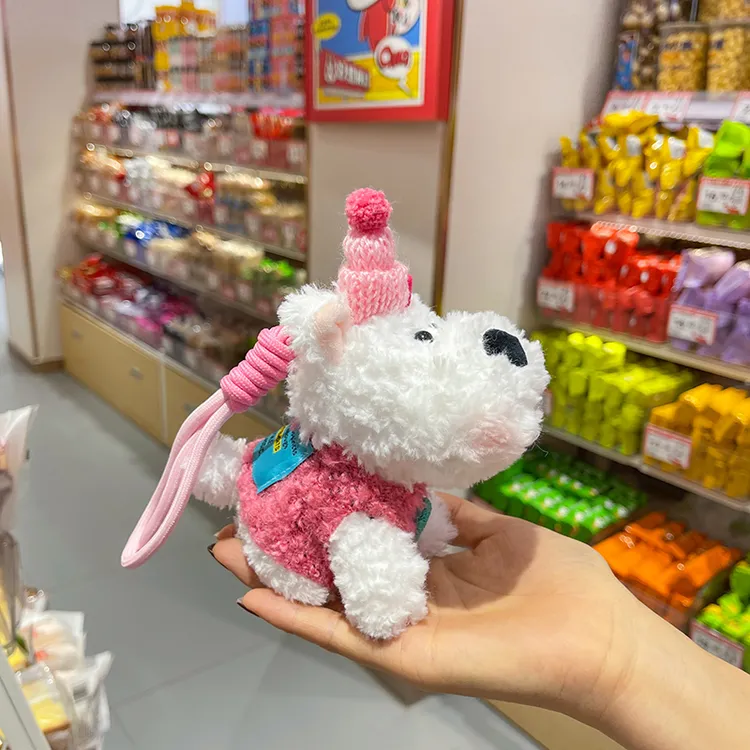 可爱西高地潦草狗挂件毛绒狗狗公仔裸狗小玩偶女生包包挂饰钥匙扣