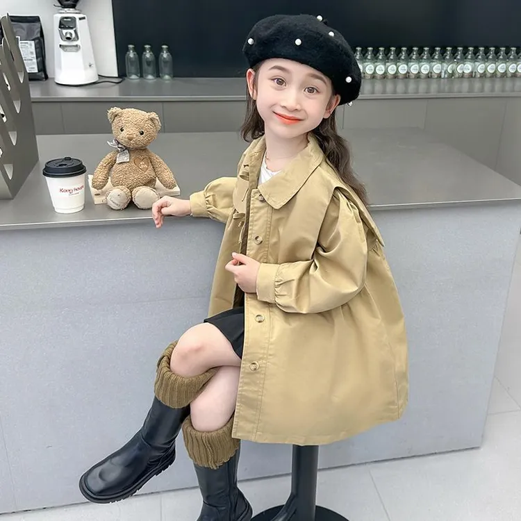 女童秋装新款外套儿童春秋季洋派时髦女孩宝宝中长版韩版高档风衣