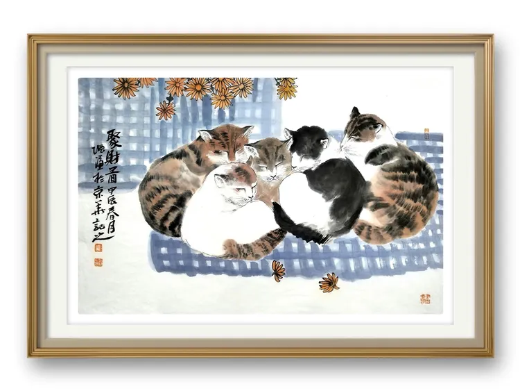 百财图宣纸软片未裱，46×70厘米