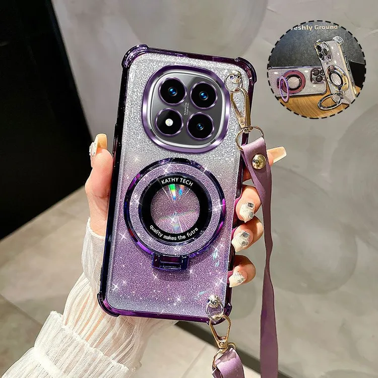 适用红米NOTE15手机壳高颜值支架保护套15PRO斜跨女款15PRO+挂绳