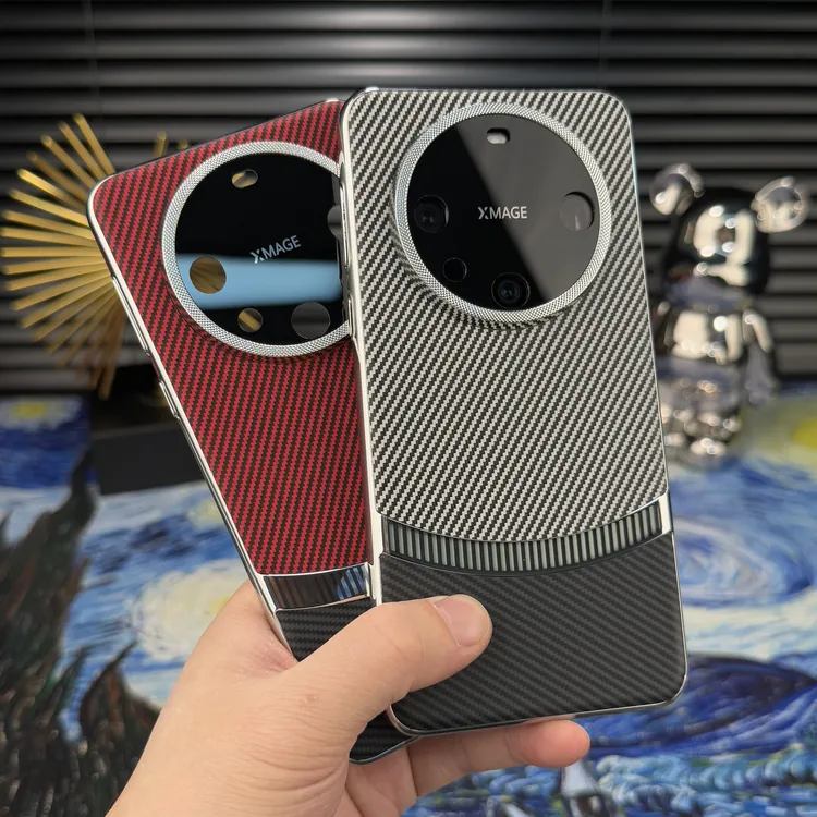 【碳纤纹+鎏金镜头圈】适用华为Mate60 Pro+撞色电镀精孔镜头防摔壳