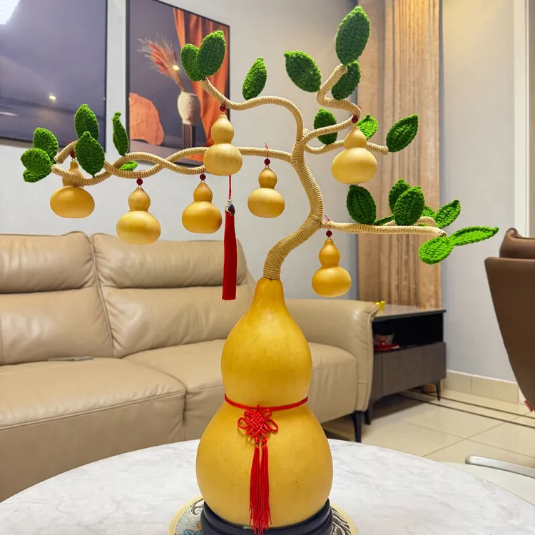 迎客松葫芦摆件居家饰品装饰新中式玄关摆设室内创意装饰品