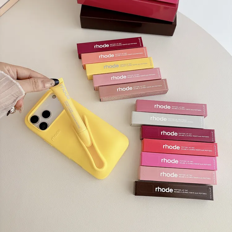 Rhode同款唇釉唇膏手机壳适用于iPhone15-17ProMax硅胶全包糖果色
