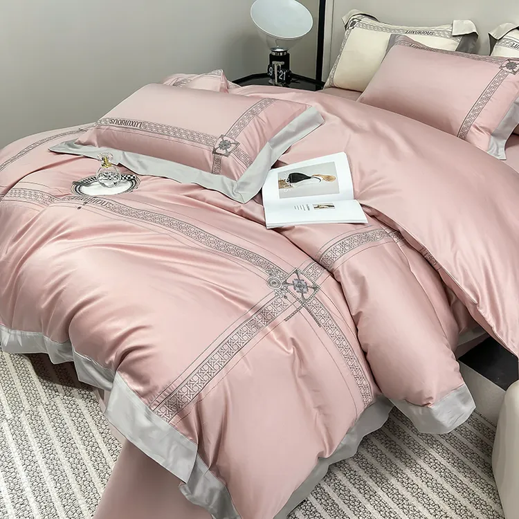 高端A类200支长绒棉四件套全棉纯棉床单被套高级感床笠款床上用品