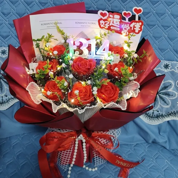 鲜花韩式丝带玫瑰花成品生日礼物母亲节七夕情人节纪念日浪漫礼物