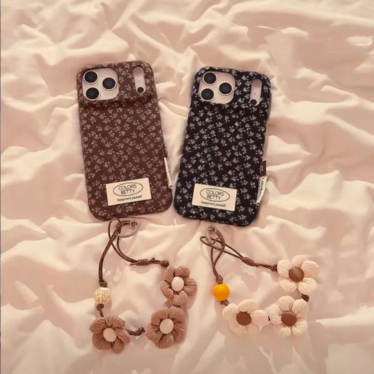 秋冬美拉德碎花绒布适用苹果17ProMax手机壳iphone17新款16小众15