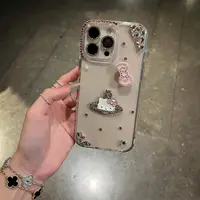 创意可旋转蝴蝶结适用于苹果iPhone16promax手机壳15可爱13KT猫