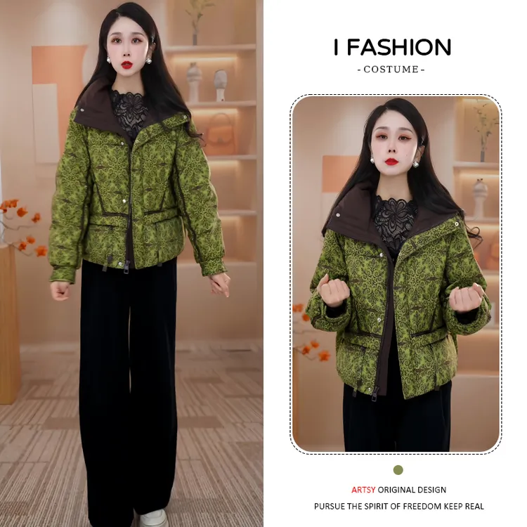 时尚轻奢短款羽绒棉服女2025年冬季新款小个子洋气减龄保暖面包服