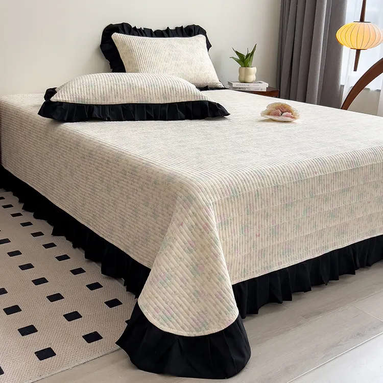 床盖加厚保暖花边单件A类母婴级冬季榻榻米防滑1.8米x2米可裸睡