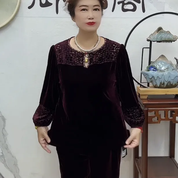 滴水洞定位雨花石丝绒烧花套装