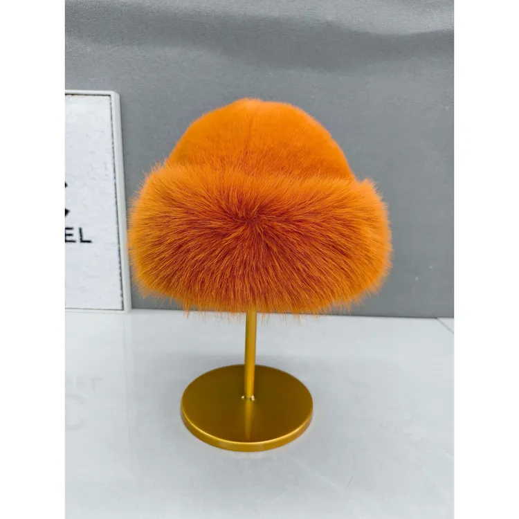 德国毛绒绒帽子毛毛冬天显脸小秋冬季保暖护耳皮女款脸小秋冬帽子