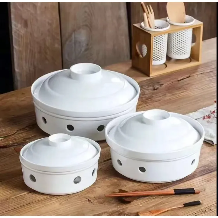 酒店蜡烛加热菜盘子餐厅专用明炉保温菜盘商用陶瓷加热炉干锅盘