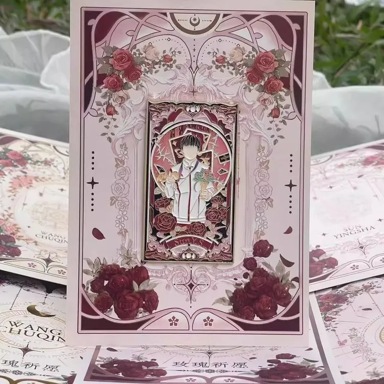 小红书同款莎头合组孙颖莎王楚钦金属徽章荆棘玫瑰涅槃重生徽章