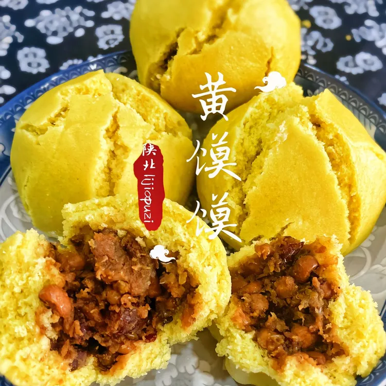 陕北特产枣红豆馅黄馍馍新糜子