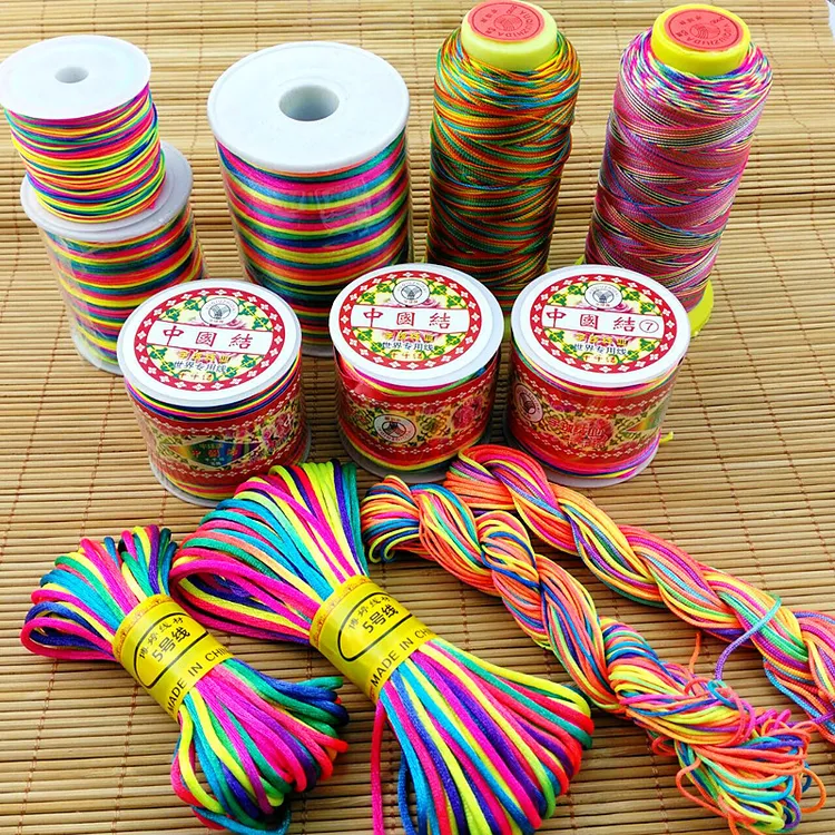 T缠葫芦龙头绳红绳编织七彩红绑线粗细手工DIY手链项链戒指五彩绳