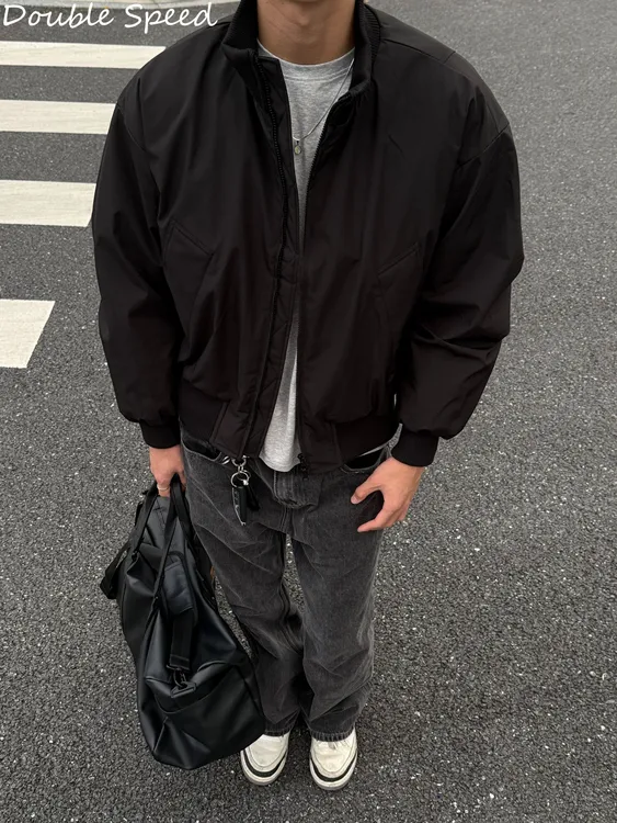 Double Speed90白鸭绒羽绒服男女飞行员外套冬季美式工装夹克