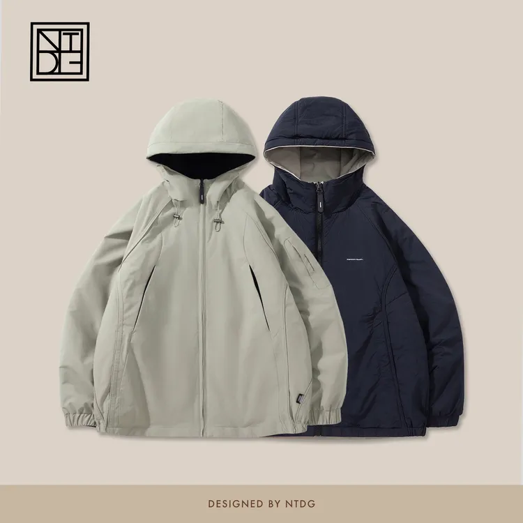 NTDG-ONE冬季户外双面穿机能风工装连帽F8棉服外套DC9966