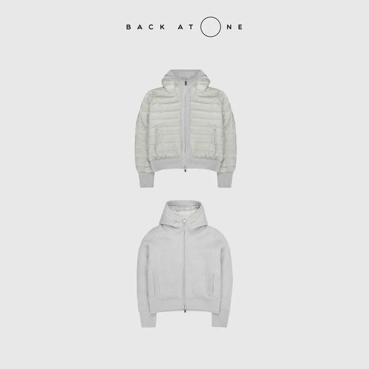 BACKATONE"小狗系列-云栖"双面穿羊毛针织鹅绒服 BFF-1EC188B-K