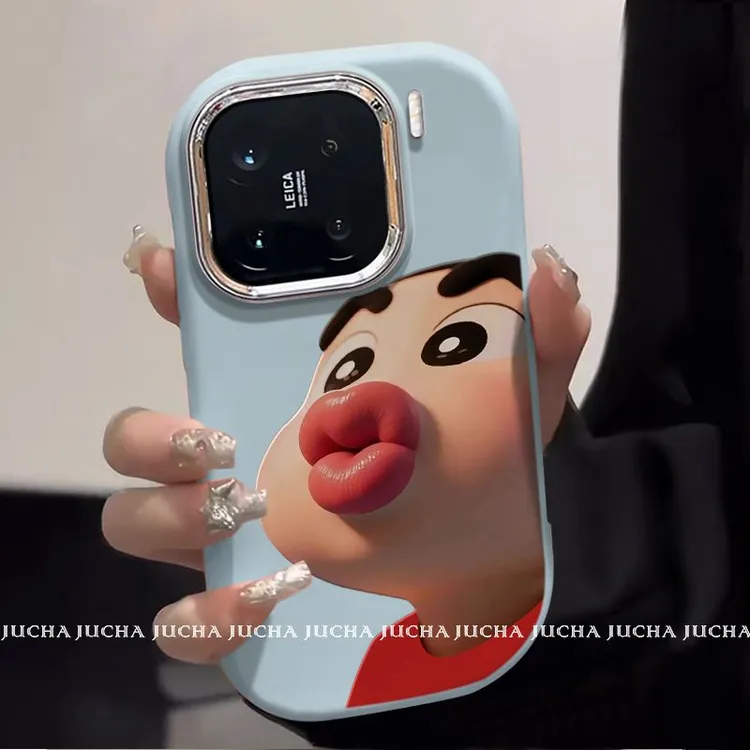 嘟嘴小新适用小米15手机壳艺术感卡通xiaomi14pro防摔13不撞款12