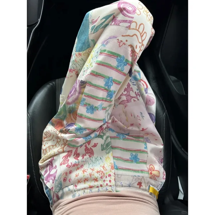 美式复古涂鸦设计感小众牛仔裤女2025夏季新款高腰显瘦直筒休闲裤