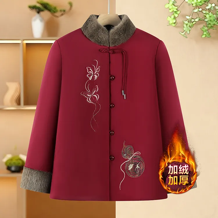 中老年人棉袄新款妈妈冬装外套老人老太太衣服女冬季棉服奶奶棉衣