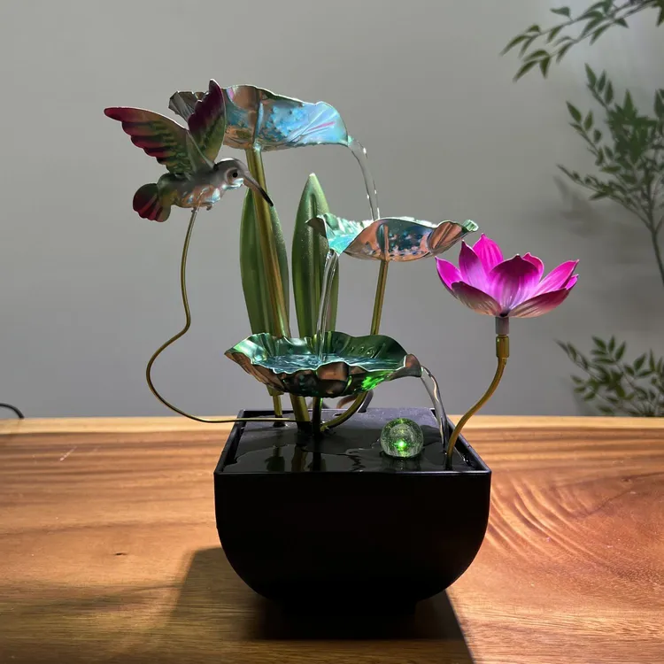 【西藏包邮】招财流水摆件客厅小型水循环景观办公室桌面生财风水轮