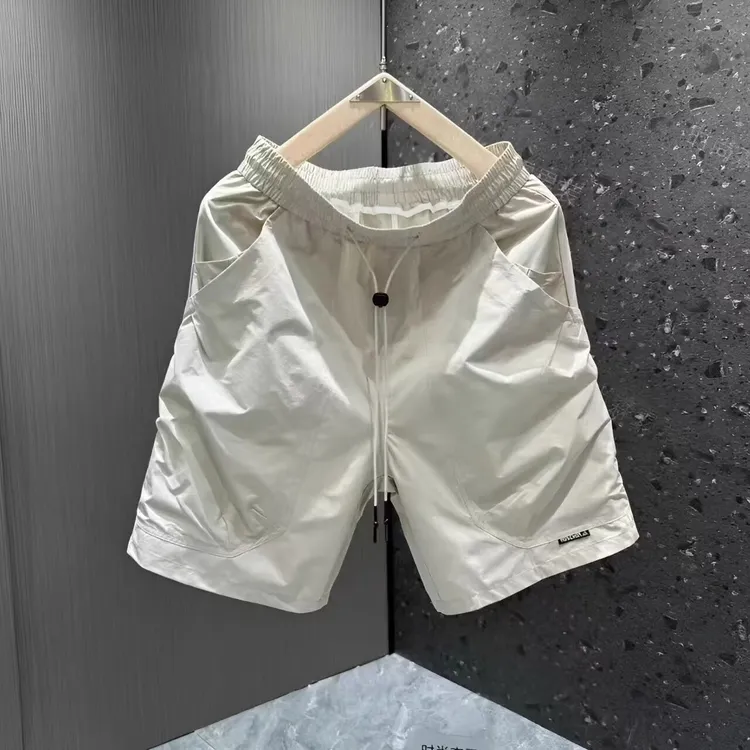 2025夏季新款工装夏天百搭直筒薄款短裤外穿松紧腰潮男五分休闲裤