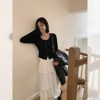 设计感高腰显瘦蛋糕半身裙 QQ233001