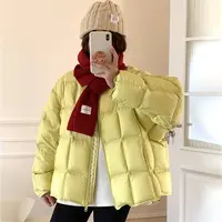 冬季新款时尚韩版2025圆领可爱小方格宽松保暖面包服