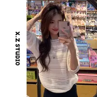 X.ZHEN【软云层条纹】早秋慵懒风女装松弛感高智感出游独特漂亮小衫