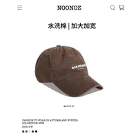 NOONOZ美式复古刺绣字母鸭舌帽男新款大帽檐显脸小防晒遮阳棒球帽