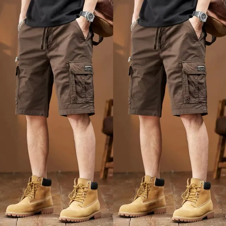 潮流美式夏季重磅工装休闲纯棉短裤男士宽松直筒新款五分中裤复古