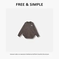 Free&Simple-‘秋日宣言’极简风秋季新款格子英文衬衣-90507