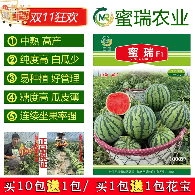 蜜瑞西瓜种子，蜜瑞F1西瓜种子，中熟高产蜜瑞西瓜种子1000粒
