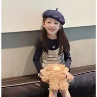 【木叶】WWLL定制童装2025秋装宝宝长袖T恤 女童花边上衣2件套