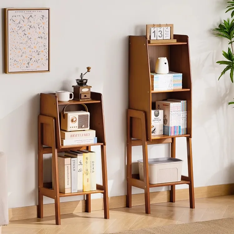 家用小书架落地置物架书柜儿童客厅靠墙杂物柜简易卧室多层展示柜